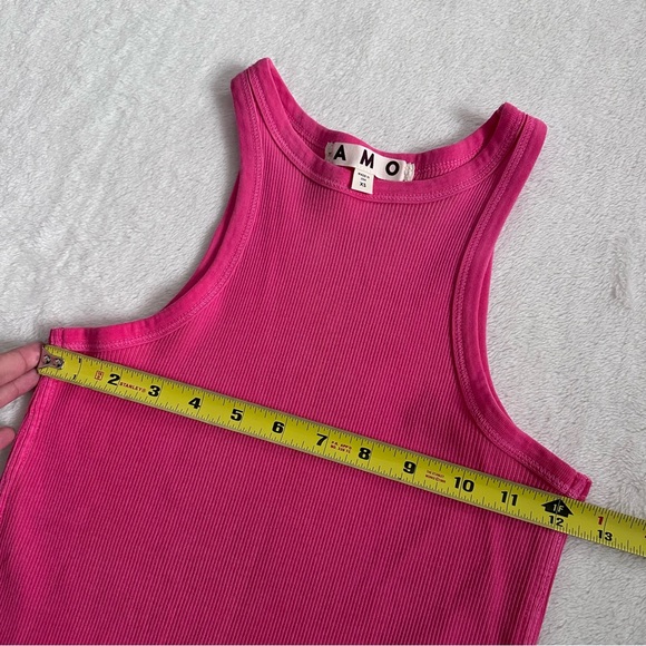 AMO Muscle Tank Ribbed Midi Dress in Pink Size XS - Picture 7 of 15